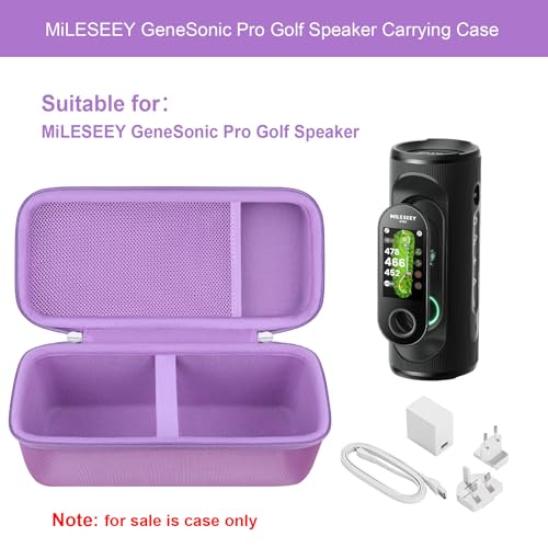 Elonbo Carrying Case for MiLESEEY GeneSonic Pro Golf GPS Speaker, Lilac - color: Lilac