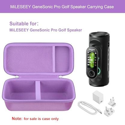 Elonbo Carrying Case for MiLESEEY GeneSonic Pro Golf GPS Speaker, Lilac - color: Lilac