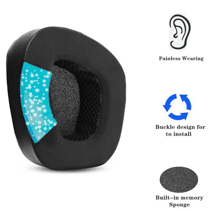 Ear Pads for Corsair Void Pro/Void RGB Elite/Void RGB SE | Gaming Headsets Replacement Cooling-Gel Cushions with Breathable Ice Silk Fabric-Black
