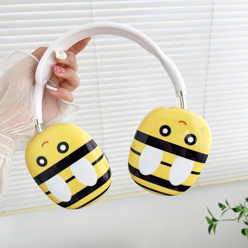 Case Compatible with AirPods Max Headphones, Soft TPU Cute Anime Bee Anti-Scratch Protective Ear Cup Covers Headphone Cases for Woman Kids - color: bee