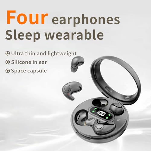 Earbuds,Mini Invisible Sleep Earbuds,Bluetooth 5.4 Ultra-Stylish Headphones for Sleep,Comfortable Blocking Noise,2-Pack Small mini Invisible Wireless Earbuds for Sleeping (White) - color: White