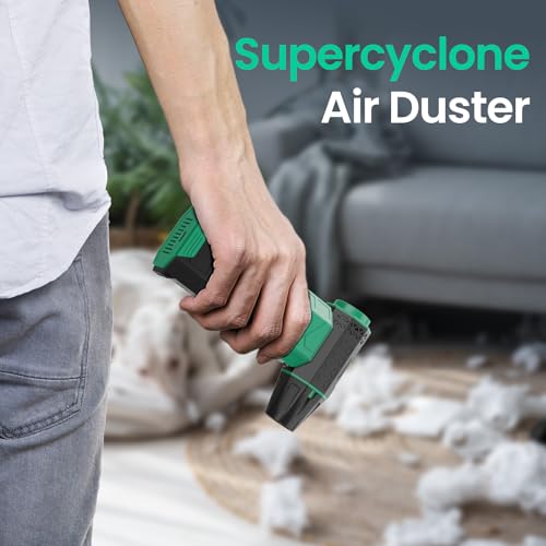 Electric Air Duster Upgraded, 130000RPM Gear Adjustable Compressed Air Duster, 4000mAh Removable Battery, Cordless Air Blower Electric Cleaner Kit for PC/Keyboard/Car, Replaces Compressed Air Cans
