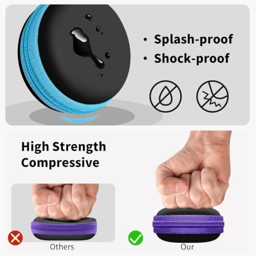 5 Pack Earbud Case Storage Bag with Carabiner for Headphones, Round - color: A2-Round-green+blue+red+orange+purple
