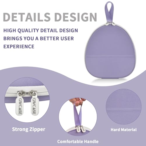 GWCASE Universal Headphone Case with Secure Strap and Cable Pocket, Purple | Fits Most Foldable Over-Ear Headphones, 7.87 x 6.8 x 0.9 in Interior, for Students, Commuters and Music Fans, Case Only - color: Purple with white zipper