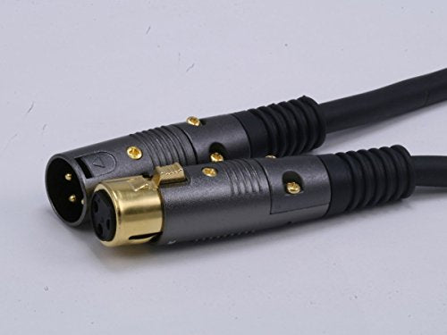 Monoprice 104749 Premier Series XLR Male to XLR Female - 1.5ft - Black - Gold Plated | 16AWG Copper Wire Conductors [Microphone & Interconnect] - size: 1.5ft, style: Premier Series