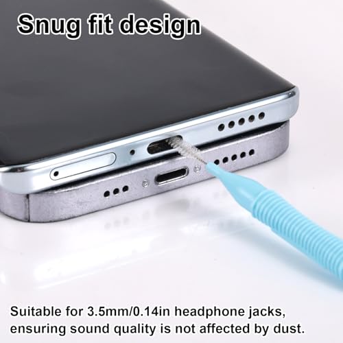 10pcs Cell Phone Charging Port Cleaner Brushes for Apple | Anti-Clogging Small Mini Cleaning Tools Kit Speaker Charger Receiver Earphone Tablets Headphones Accessories Supplies Blue