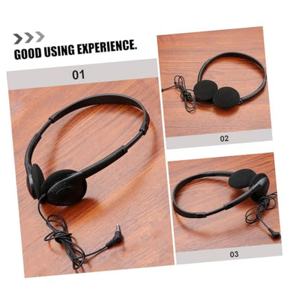 Happyyami Wired Noise Reduction Headset for Tablet Ergonomic Over Ear Headphones Lightweight and Comfortable Design for Long Use Durable and Practical for Home Office Work