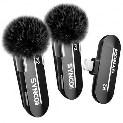 SYNCO Wireless Lavalier Microphone for iPhone, Professional Lapel Clip on Mics for Vlogging, Tiktok, YouTube Video Recording, Best External Lav Microphone for iPhone 14/13/12/11/X Lightning iOS - style: 2 Mics for Lightning