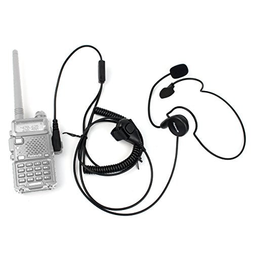 Retevis Behind Head Walkie Talkie Headset, for RT22/RT68/RT21/H777/RT68H | with Boom Mic, Compatible with Pxton, Baofeng, Kenwood Walkie Talkie, Two Way Radio Headset with Finger PTT(1 Pack)