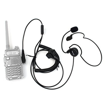 Retevis Behind Head Walkie Talkie Headset, for RT22/RT68/RT21/H777/RT68H | with Boom Mic, Compatible with Pxton, Baofeng, Kenwood Walkie Talkie, Two Way Radio Headset with Finger PTT(1 Pack)