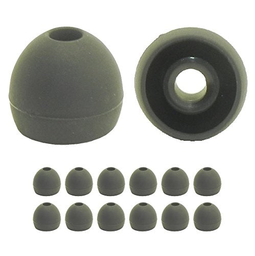 6 Pr Black Large Ear Tips Earphones Plus Replacement Ear Tips for in Ear Earbud Earphones - size: Large