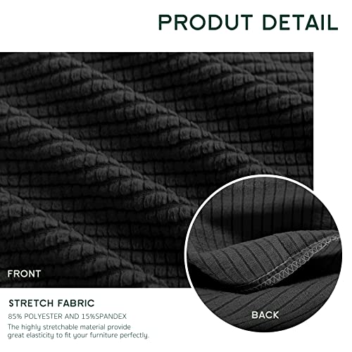Hokway Stretch Couch Cushion Slipcovers Reversible Cushion Replacement Slipcovers Sofa Cushion Covers(Carbon Black, 2 Pieces) - color: Carbon Black, size: Small (2 Pieces)
