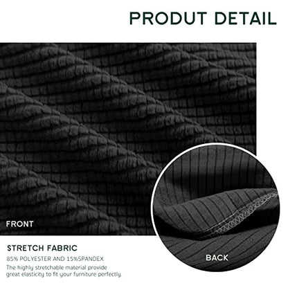 Hokway Stretch Couch Cushion Slipcovers Reversible Cushion Replacement Slipcovers Sofa Cushion Covers(Carbon Black, 2 Pieces) - color: Carbon Black, size: Small (2 Pieces)