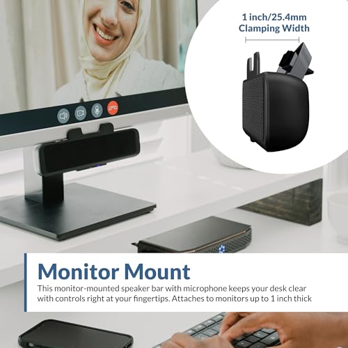 Cyber Acoustics CA-2890BT USB and Bluetooth Speaker Bar with Speakerphone | Compact Speaker Bar for PC and Mac, Great for Calls and Music, Auto-Switch Between Devices, Mic Mute Button, 5ft Cable - style: USB & BT