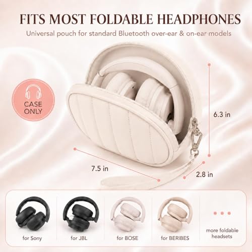Soft-Touch Headphone Case for Sony, for JBL and for BERIBES-White - color: WHITE