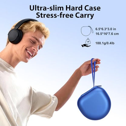 Headphone Case Compatible with JBL/Beats/BERIBES/Jlab/Picun/TOZO/KVIDIO/Soundcore Anker/Skullcandy Noise Cancelling Over-Ear Headphones, Pearl Blue - color: Pearl Blue