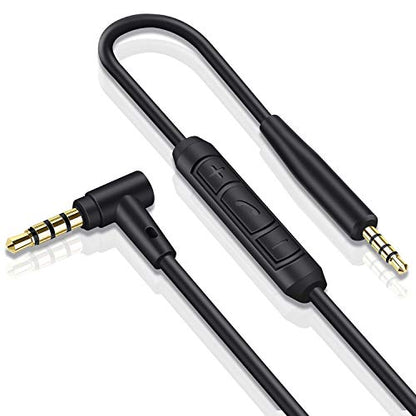 Cypher.V Replacement Aux Extension Cable Cord Wire,for Bose QuietComfort QC25 QC35 Sound Link SoundTrue On Ear Headphones with in Line Mic Volume Control (Black)