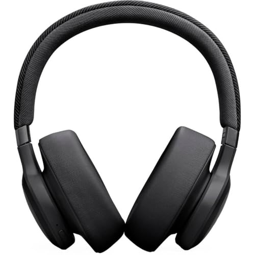 JBL Live 770NC - Wireless Over-Ear Headphones with True Adaptive Noise Cancelling with Smart Ambient, Up to 65 Hours of Battery Life, Comfort-fit Fabric Headband & Carrying Pouch (Black) (Renewed) - color: Black