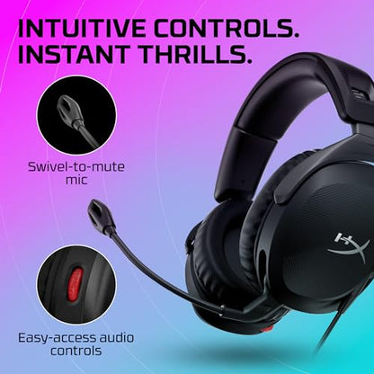 HyperX Cloud Stinger 2 – Gaming Headset, DTS Headphone:X Spatial Audio, Lightweight Over-Ear Headset with mic, Swivel-to-Mute Function, 50mm Drivers, PC Compatible, Black - color: Black, size: One Size, style: Wired