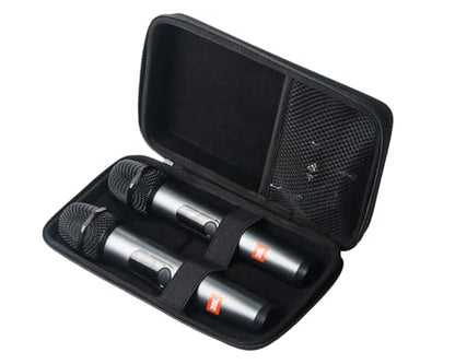 Hard Carrying Case Compatible with JBL Wireless Two Microphone System,Storage JBL Mic, Receiver, Adapter, AA Batteries-Black (Box Only)