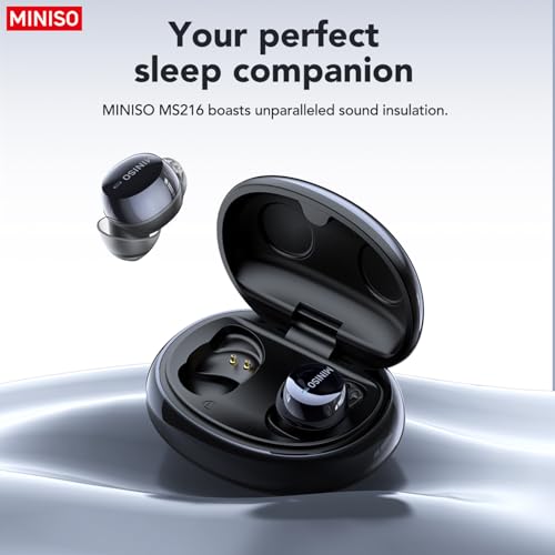 MINISO MS216 Sleep Earbuds, Mini Earbuds with Noise Reduction Bluetooth 6.0 Headphones, AI Translation Earbuds in Real Time Support 135 Languages for Side Sleepers Travel Business