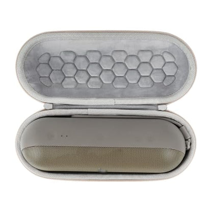 Geekria Shield Speaker Case Compatible with Beats Pill Case Cover, Replacement Hard Shell Portable Speaker Protective Carrying Bag with Keychain Hook (Gold) - color: Gold