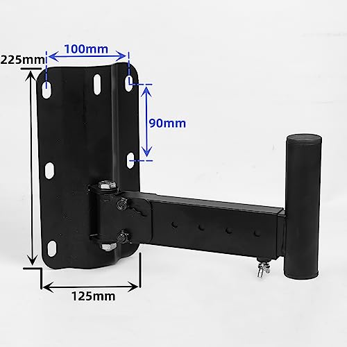 Heavy Duty Speaker Mounts - Support up to 110lbs, Adjustable PA Speaker Brackets, Swivel & Tilt, 2 Packs Black