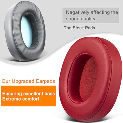 SOULWIT Replacement Earpads for Skullcandy Hesh 3/ANC/Evo & Crusher Wireless/540/ANC/Evo & Venue ANC Over-Ear Headphones, Ear Pads Cushions with Protein Leather, Noise Isolation Foam - Red - color: Red