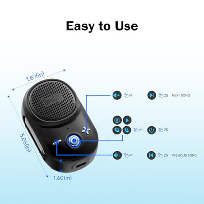 Divoom Itour-S Wearable Bluetooth Speaker, IP67 Clip-On, 10H Playtim, Black | Waterproof, Dustproof, Travel, Work, Golf, Gift Idea & Outdoor Audio - color: Black