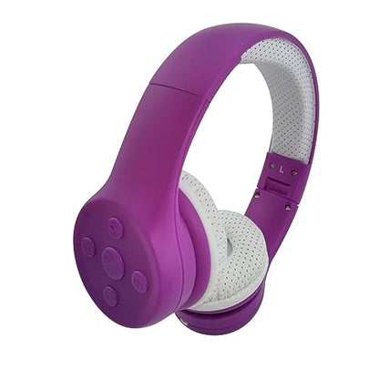 Toddler Bluetooth Headphones, Foldable Kids Wireless Headset with Built-in Mic, Volume Limiting Headphones, Comfort Ear Cushions for Children Online Learning, Travel & Entertainment (Purple) - color: Purple