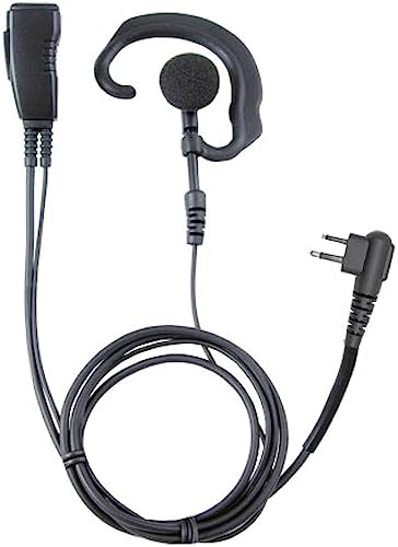 Pryme® LMC-1EH03 Pro-Grade Commercial Lapel Mic w/Soft Hook Earphone - Fits: Motorola Radios w/2-pin Side Connector - style: Fits: Motorola Radios w/2-pin Side Connector