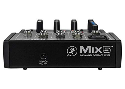 Mackie Mix5 5-Channel Compact Mixer, Black - size: Mix5