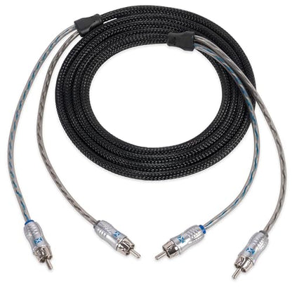 NVX® 9.84 ft (3 Meter) 2-Channel Car Audio RCA Audio Interconnect Cable | Oxygen Free Copper Double Twisted Pair with Shielded Noise Reduction and Split-tip Silver-Plated Machined ends - size: 2 Channel- 10 ft.
