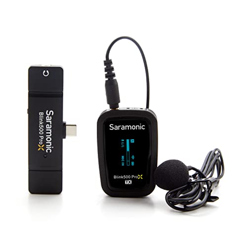 Saramonic Blink 500 Prox B5 Wireless Microphone System with Lavalier for iPhone15/16/17&Android, iPad, Mobile & Computers, USB C Mini Lapel Microphone Wireless for Video Recording, Streaming