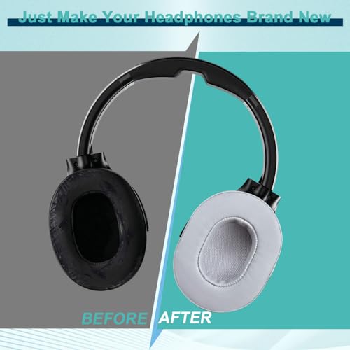 HAOMUK Replacement Ear Pads for Skullcandy Crusher Wireless/Evo/ANC Hesh 3/EVO/ANC, Headphones Ear Cushions, Headset Earpads, Ear Cups Cover-Grey - color: Grey