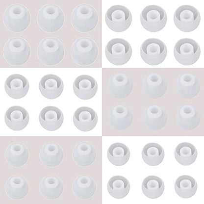 Silicone Ear Tips Replacement Earbud Tips for In-Ear Headphones (Inner Hole 3.8mm-5.5mm) 18 Pairs S M L - color: Transparent white