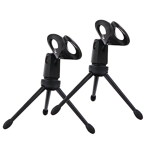 Generic 2pcs Microphone Stand Tripod Portable Plastic Table Holder for Conferences Live Streaming and Recording Lightweight Design for Easy Setup and Use