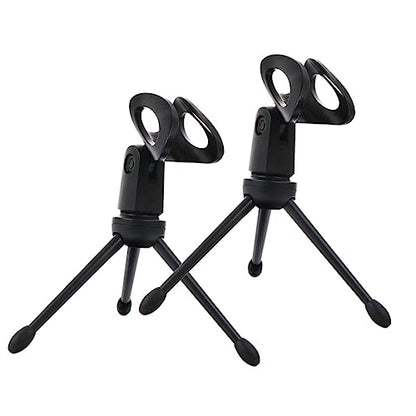 Generic 2pcs Microphone Stand Tripod Portable Plastic Table Holder for Conferences Live Streaming and Recording Lightweight Design for Easy Setup and Use