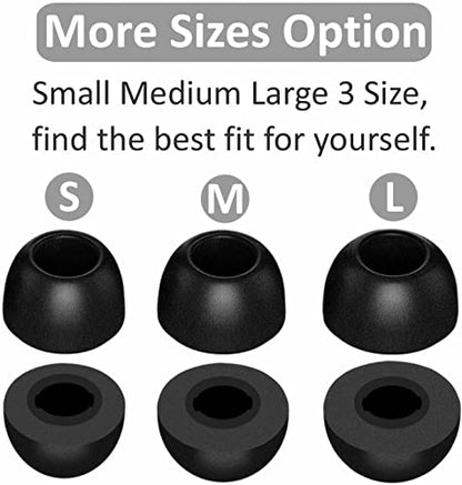 Memory Foam Tips Compatible with Galaxy Buds Pro/Galaxy Buds 2 / Galaxy Buds Plus Replacement Ear Tips, Perfect Noise Cancellation, Fit in Case, 6 Pairs [3 Size] Foam Tips Black (Foam GBP6P)