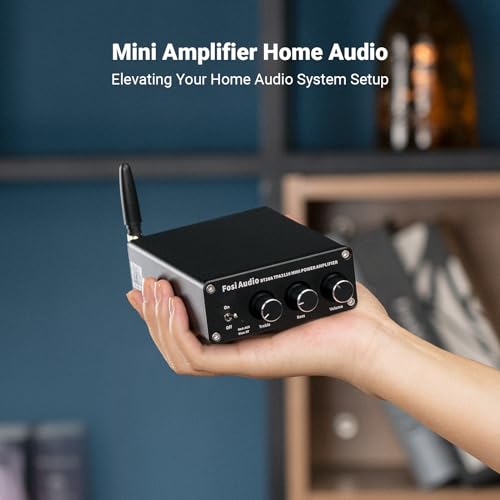 Fosi Audio BT20A Bluetooth Stereo Amplifier, 2 Channel Home Audio Component Amplifiers for Passive Speakers, Mini Class D Amp Receiver 200W for Indoor/Outdoor/Garage/Ceiling/Bookshelf Speaker