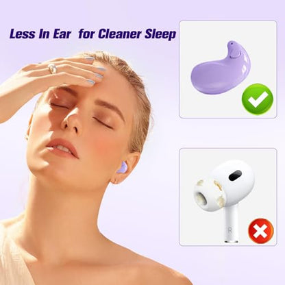 Xmenha Purple Sleep Hidden Headphones Wireless Invisible Earbuds for Sleeping Sleep Tiny Earbuds for Side Sleepers Headphone to Sleep in Tiny Smallest Invisible Earbuds Earphones for Sleeping - color: Purple
