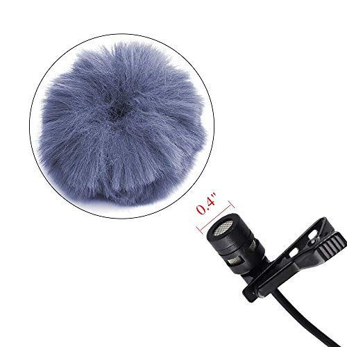 Lavalier Wind Muff 2 Pack Lapel Microphone Wind Muff 0.2/0.4 Inch Furry Lav Windscreen Windproof Wind Screen (0.4inch, Gray) - color: Gray, size: 0.4inch 2pcs