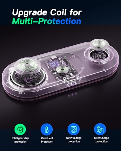 Foldable 3 in 1 Wireless Charging Station for Apple Mag-Safe Charger Stand | Fast Magnetic Wireless Charger Station for iPhone 17 Air 16 15 14 13 12, Apple Watch, AirPods Pro/4/3/2, and More (Purple) - color: Purple