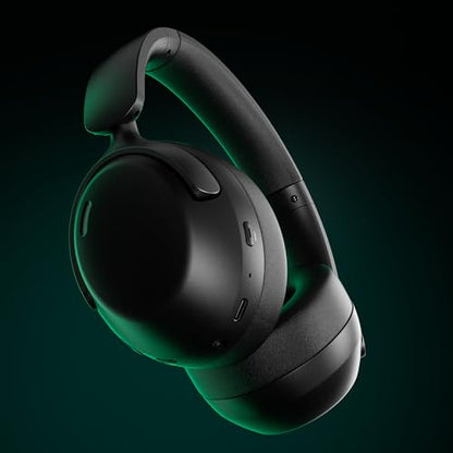 LORELEI QC30 Hybrid Active Noise Cancelling Headphones, 60H Playtime, Built-in Mic, Wireless Over Ear Headsets with Case,Bluetooth 5.4,Deep Bass Comfort Fit Soft-Earpads Fast Charging -Space Black - color: Space Black