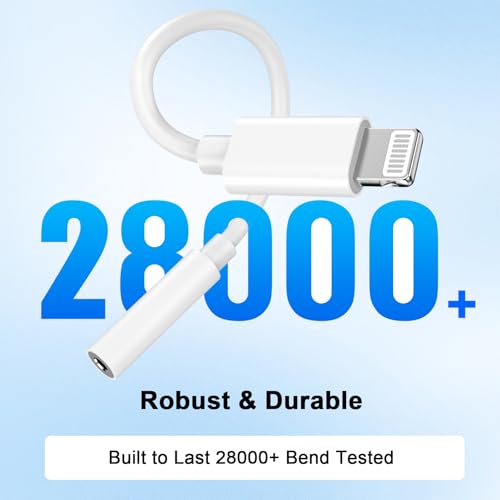 [Apple MFi Certified] 5 Pack Lightning to 3.5 mm Headphone Jack Adapter | iPhone Aux Adapter Converter Dongle Audio Cable Compatible with iPhone 14 13 12 11 X XS 8 7 - color: White-5Pack