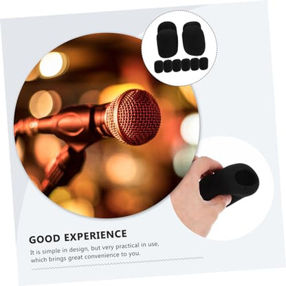 10 Pack Sponge Mic Windscreens for Handheld Microphones Black