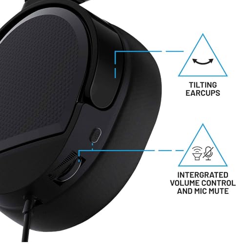 4Gamers Panther Over-Ear Gaming Headset Compatible with PS4/PS5, Xbox, Switch, PC with Flexible Mic, 3.5mm Jack, 1.5m Cable- Lightweight, Comfortable and Durable