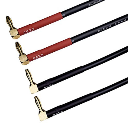 CNCESS CESS-138-6i Right Angle Banana Plug Jumper Cable, Speaker Jumpers, (90 to 90, 6-INCH) - style: 90 to 90, 6-INCH