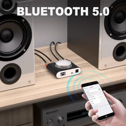 Facmogu M6 200W Mini Bluetooth 5.0 Audio Power Amplifier, 100Wx2 Dual Channel HiFi Stereo Mini Speaker AMP w/Optical/AUX/BT Input, Home Audio Wireless Amplifier Receiver with 24V Power Supply - Black - color: Black, size: 100W+100W