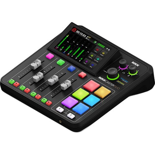 RODE RODECaster Duo Integrated Audio Production Studio | Compact Mixer with Dual USB Interface & Bluetooth | For Podcasting & Live Streaming (RCDUO) + 32GB MicroSDHC Memory Card + 10 Foot XLR + More